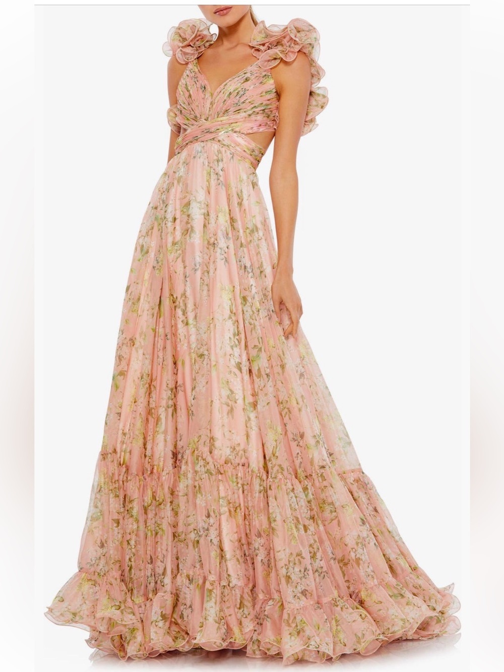 Mac Duggal Floral Chiffon Gown